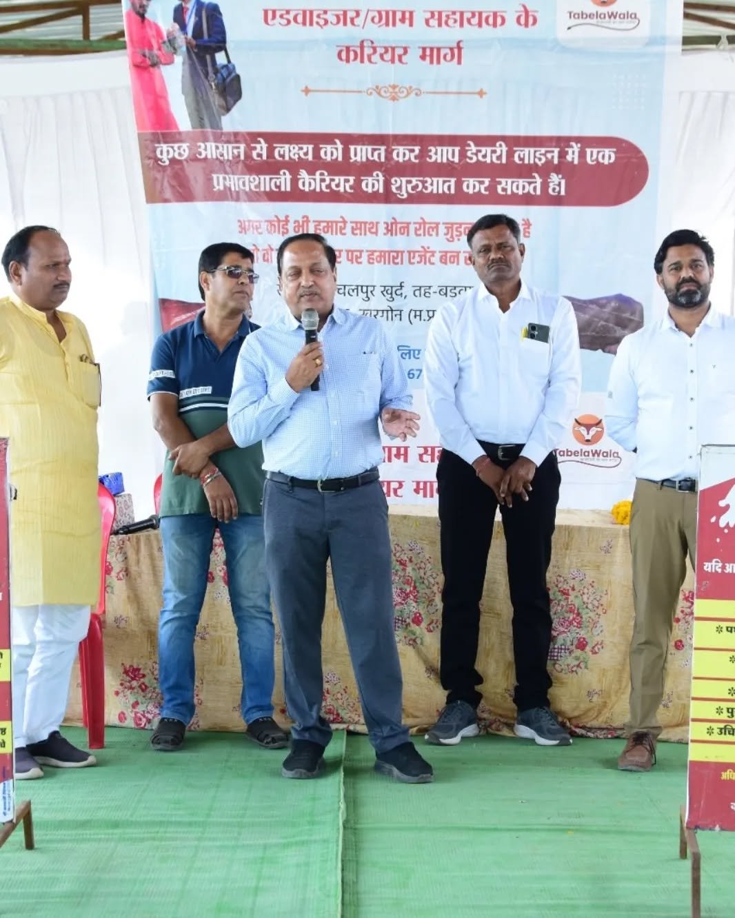 Speaker addressing Pashu Mandi event